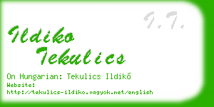 ildiko tekulics business card
