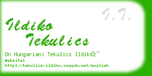 ildiko tekulics business card